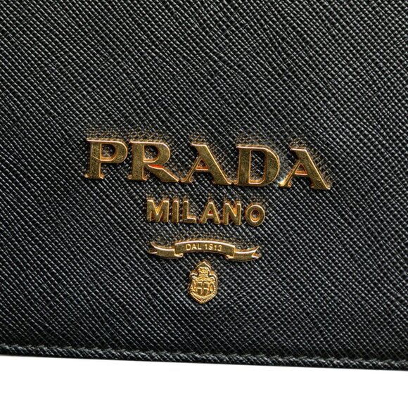 PRADA Black Leather Saffiano Shoulder Bag - Picture 8 of 11